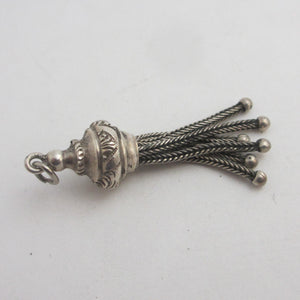 Albertina Tassel Charm Pendant Sterling Silver Antique Victorian c1860