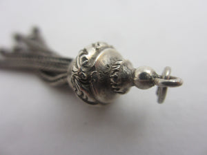 Albertina Tassel Charm Pendant Sterling Silver Antique Victorian c1860