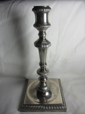 Solid Cast Sterling Silver Candlestick Antique Georgian Hallmarked London 1756 by Edward Wakelin