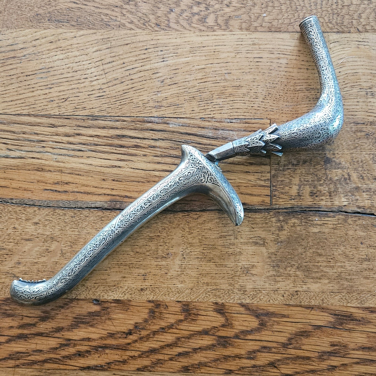 Indian Sterling Silver Dagger and Case Antique Victorian c1890
