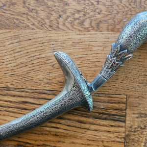Indian Sterling Silver Dagger and Case Antique Victorian c1890