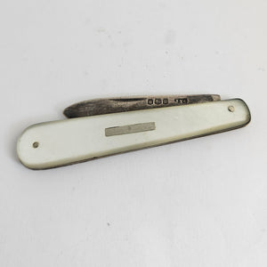 Mother of Pearl and Sterling Silver Fruit Knife Antique Georgian 1825