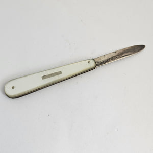 Mother of Pearl and Sterling Silver Fruit Knife Antique Georgian 1825