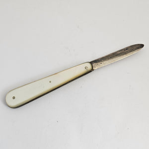 Mother of Pearl and Sterling Silver Fruit Knife Antique Georgian 1825