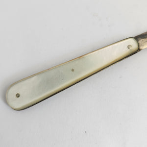 Mother of Pearl and Sterling Silver Fruit Knife Antique Georgian 1825