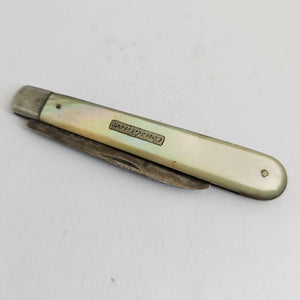 Mother of Pearl and Sterling Silver Fruit Knife Antique Victorian 1888