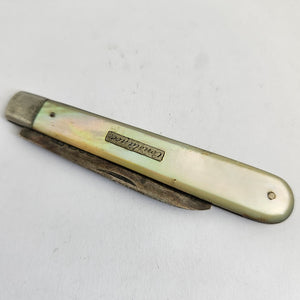 Mother of Pearl and Sterling Silver Fruit Knife Antique Victorian 1888