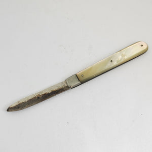 Mother of Pearl and Sterling Silver Fruit Knife Antique Victorian 1888
