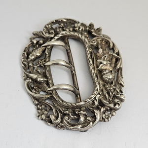English Chester Assay Sterling Silver Nurses Belt Buckle Antique Edwardian 1901 by Robert Pringle & Sons