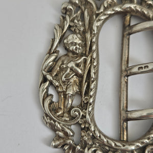 English Chester Assay Sterling Silver Nurses Belt Buckle Antique Edwardian 1901 by Robert Pringle & Sons