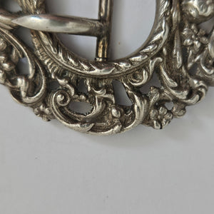 English Chester Assay Sterling Silver Nurses Belt Buckle Antique Edwardian 1901 by Robert Pringle & Sons