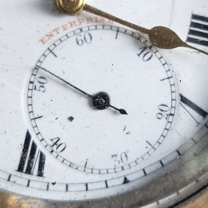 Sterling Silver Pocket Watch with Watch Key Antique Edwardian 1919