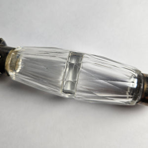 Double Ended Scent Bottle in Cut Crystal Glass, Sterling Silver and Turquoise Antique Victorian