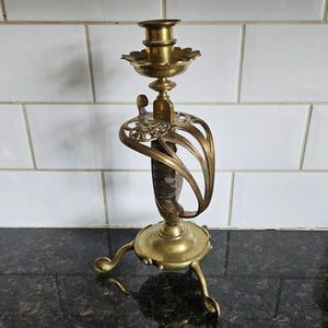 Brass French Sword Handle Candlestick Antique Victorian