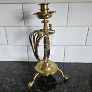 Brass French Sword Handle Candlestick Antique Victorian