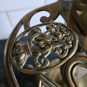 Brass French Sword Handle Candlestick Antique Victorian