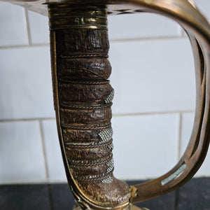 Brass French Sword Handle Candlestick Antique Victorian