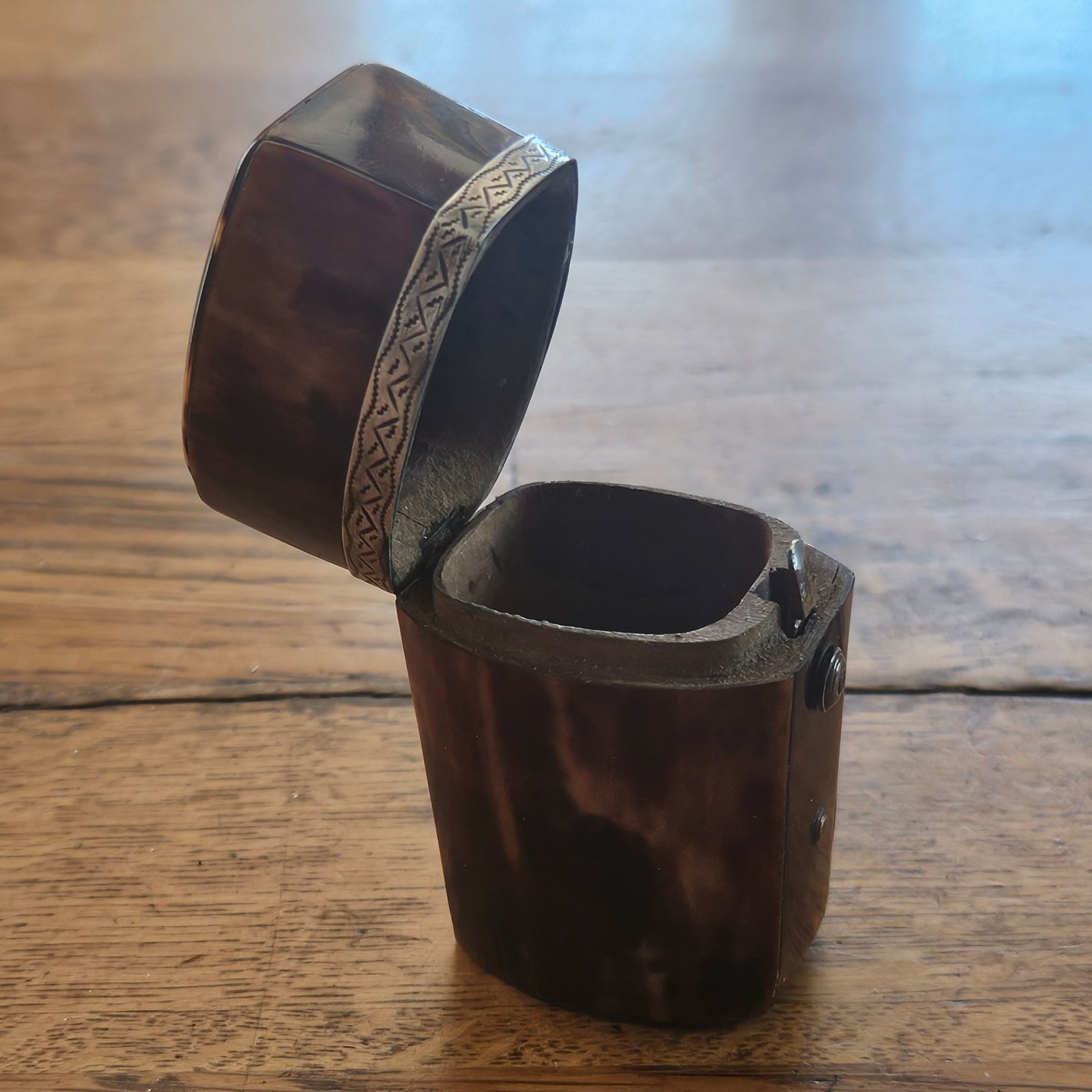 Georgian Tortoiseshell Silver Fittings Etui Case Antique