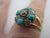 Turquoise and Diamond 18k Gold Ring Antique Victorian c1860