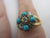 Turquoise and Diamond 18k Gold Ring Antique Victorian c1860