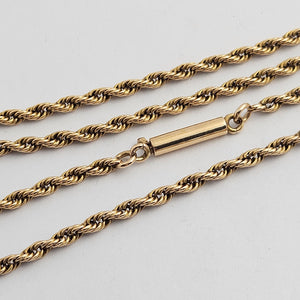 Twist Rope Link Chain Necklace 47.0cm / 18.5" 9k Gold Antique Victorian c1890