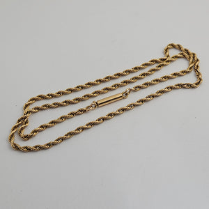 Twist Rope Link Chain Necklace 47.0cm / 18.5" 9k Gold Antique Victorian c1890