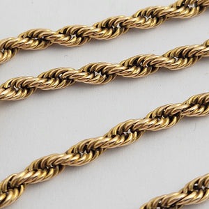 Twist Rope Link Chain Necklace 47.0cm / 18.5" 9k Gold Antique Victorian c1890