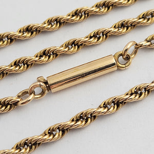 Twist Rope Link Chain Necklace 47.0cm / 18.5" 9k Gold Antique Victorian c1890