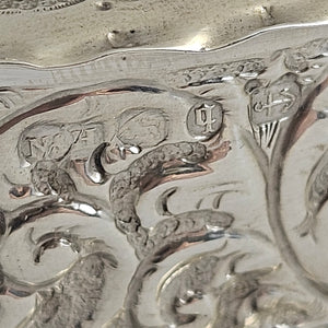 English Sterling Silver Vanity Box by Nathan & Hayes Antique Edwardian 1915