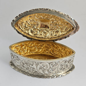 English Sterling Silver Vanity Box by Nathan & Hayes Antique Edwardian 1915