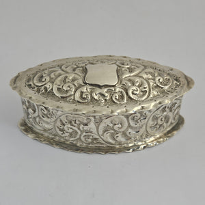 English Sterling Silver Vanity Box by Nathan & Hayes Antique Edwardian 1915