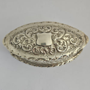 English Sterling Silver Vanity Box by Nathan & Hayes Antique Edwardian 1915