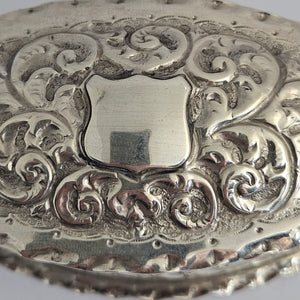 English Sterling Silver Vanity Box by Nathan & Hayes Antique Edwardian 1915