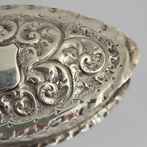 English Sterling Silver Vanity Box by Nathan & Hayes Antique Edwardian 1915