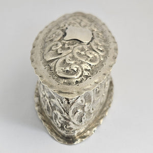 English Sterling Silver Vanity Box by Nathan & Hayes Antique Edwardian 1915