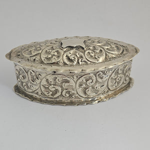 English Sterling Silver Vanity Box by Nathan & Hayes Antique Edwardian 1915