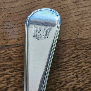 Winged Lion Heraldic Crest English Sterling Silver Stuffing Spoon by George Smith IV Antique Georgian