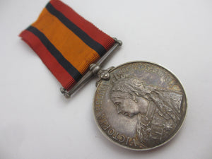 Second Boer War Queen's South Africa Medal J.E. Pullyblank Sterling Silver Antique Victorian