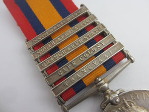 Second Boer War Queen's South Africa Medal to TPR. R. Rofe. Sterling Silver Antique Victorian with Dress Medal