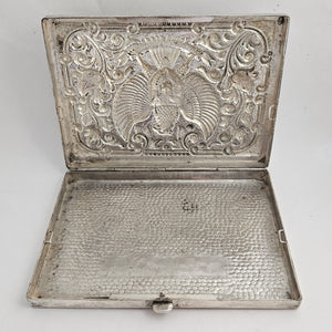 Russian Imperial Eagle Silver Card Case Antique Victorian c1890