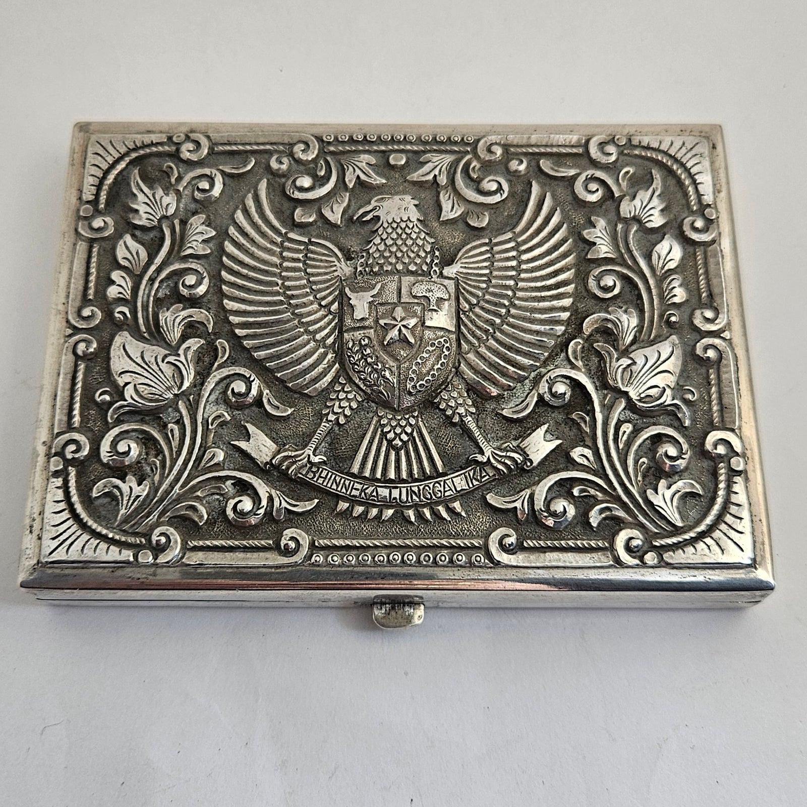 Russian Imperial Eagle Silver Card Case Antique Victorian c1890