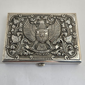 Russian Imperial Eagle Silver Card Case Antique Victorian c1890