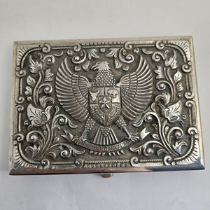 Russian Imperial Eagle Silver Card Case Antique Victorian c1890