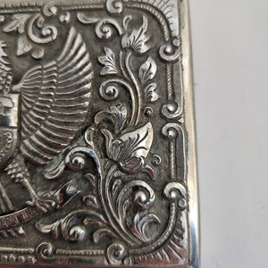 Russian Imperial Eagle Silver Card Case Antique Victorian c1890