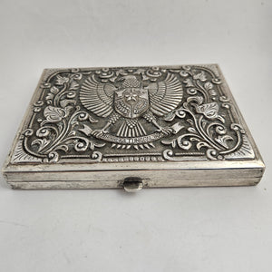 Russian Imperial Eagle Silver Card Case Antique Victorian c1890