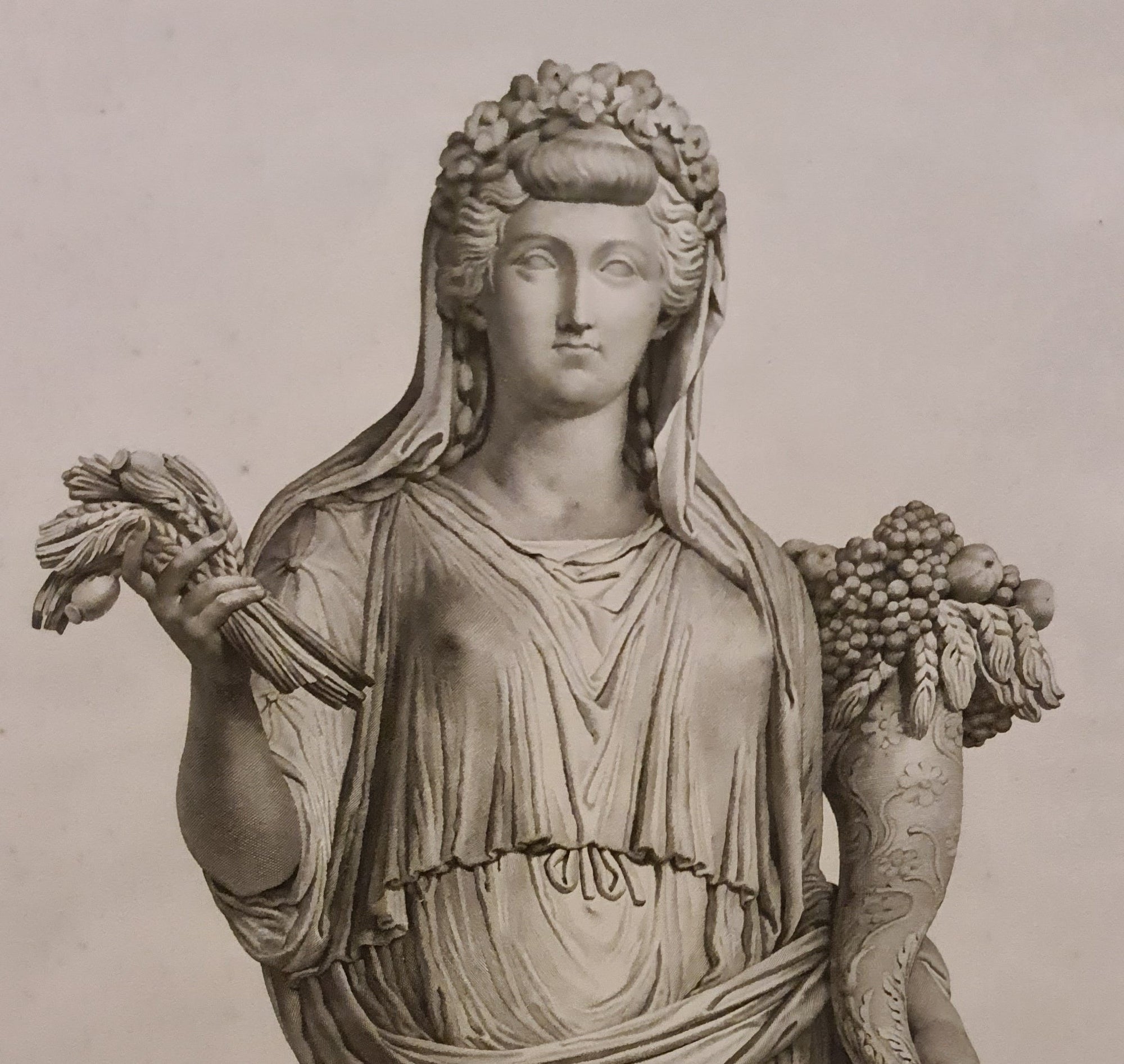 Rare Copper Etching Of Greek Goddess Demeter By Jean Jaques Avril Antique Georgian Circa 1818
