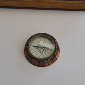 Superb Specimen Wood Inlaid Nautical Map Compass Antique Georgian circa 1800