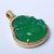 Carved Chinese Jade Buddha Pendant In 10k Gold And Diamond Setting Vintage circa 1980's