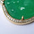 Carved Chinese Jade Buddha Pendant In 10k Gold And Diamond Setting Vintage circa 1980's