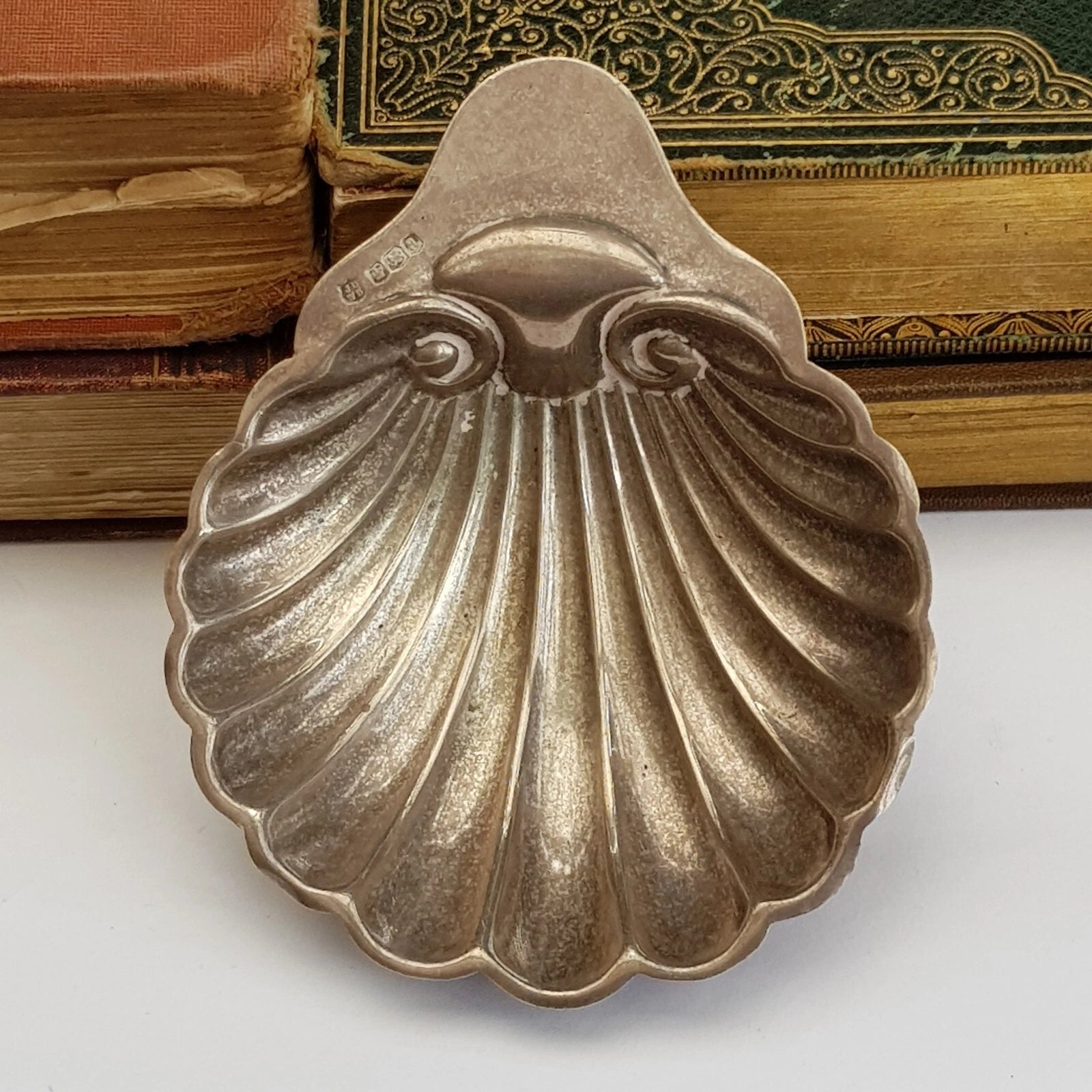 Superb Sterling Silver Mermaids Shell Caviar Dish Antique Sheffield Circa 1918